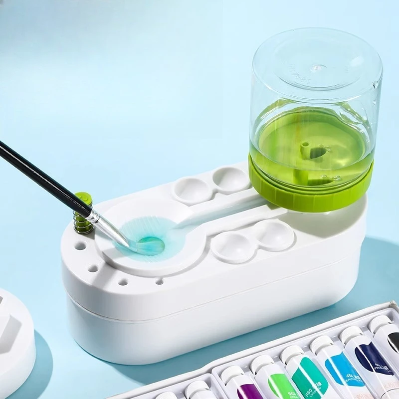 Mini Toilet Design Paint Brush Washer Portable Brush Cleaning Bucket For Watercolor Gouache Oil Painting Pen Rinse Art Supply