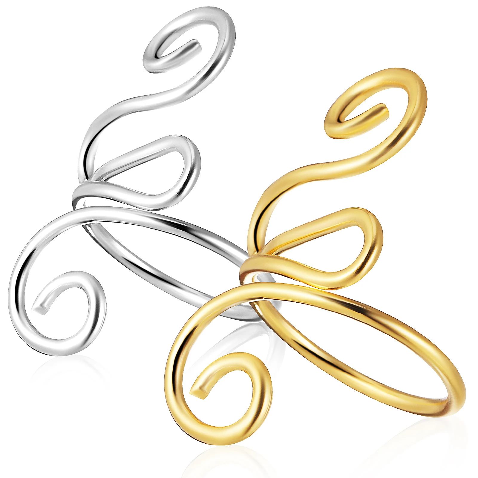 

2 Pcs Yarn Tension Finger Rings Gold Silver Metal Knitting Tools Stylish Crochet Rings For Tension Decorative