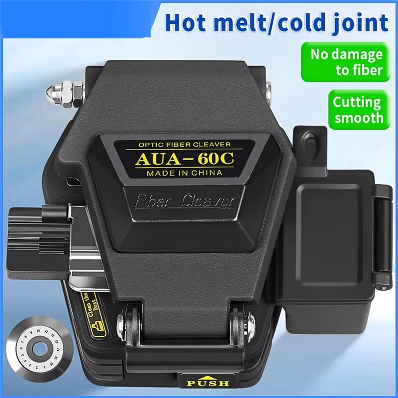 Cutelo de fibra HGFLE-AUA-60C ftth conector de derretimento quente e frio ferramentas de faca de corte de cabo de fibra óptica 16 lâmina facial