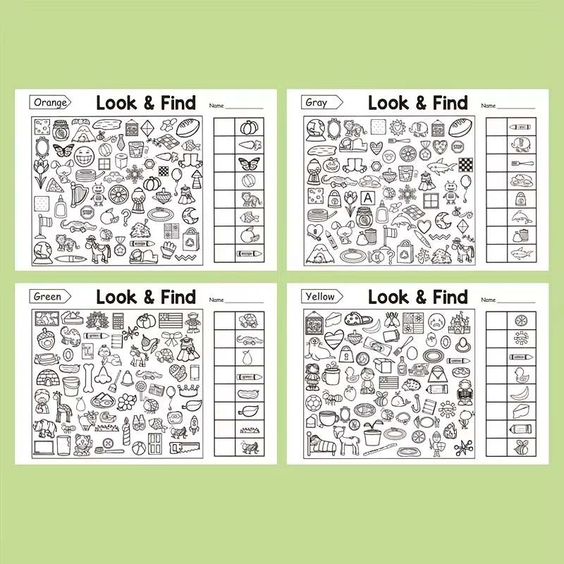 Look and Find Activity Book for Kids with Hidden Objects, Focus Attention Practice, Fun Coloring Activity Book for Home School
