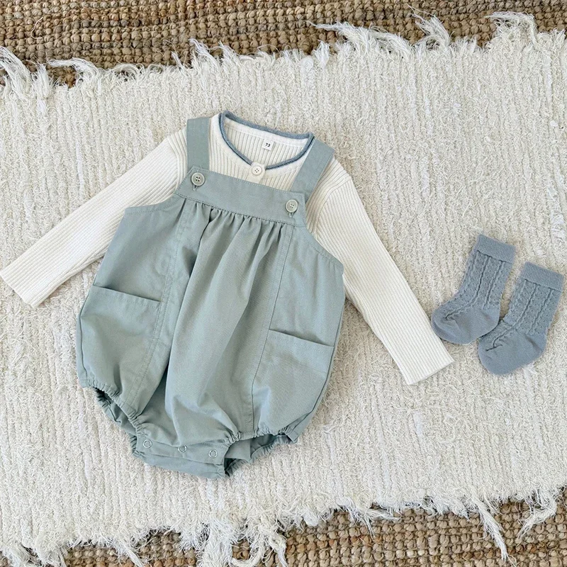 ربيع الاطفال حللا وتتسابق الخريف رومبير الطفل رومبير الطفل عادية القطن طفل الفتيات الفتيان وزرة ملابس الطفل النمط الكوري