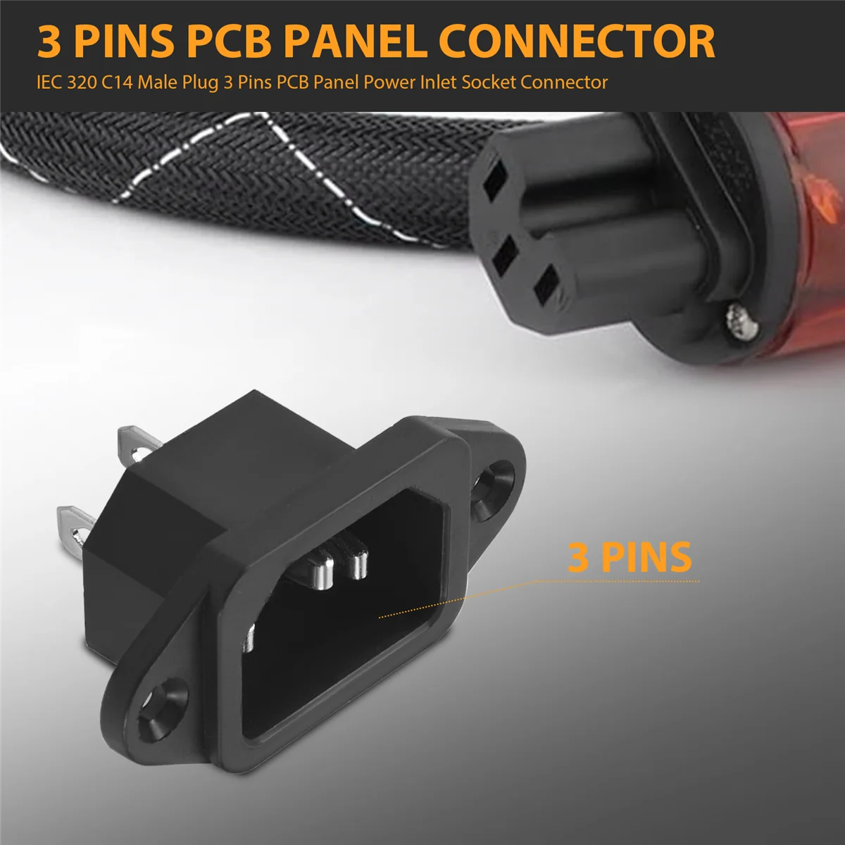 ข้อเสนอสุดพิเศษ IEC 320 C14 ปลั๊กตัวผู้ 3 พินแผง PCB ช่องต่อปลั๊กไฟ