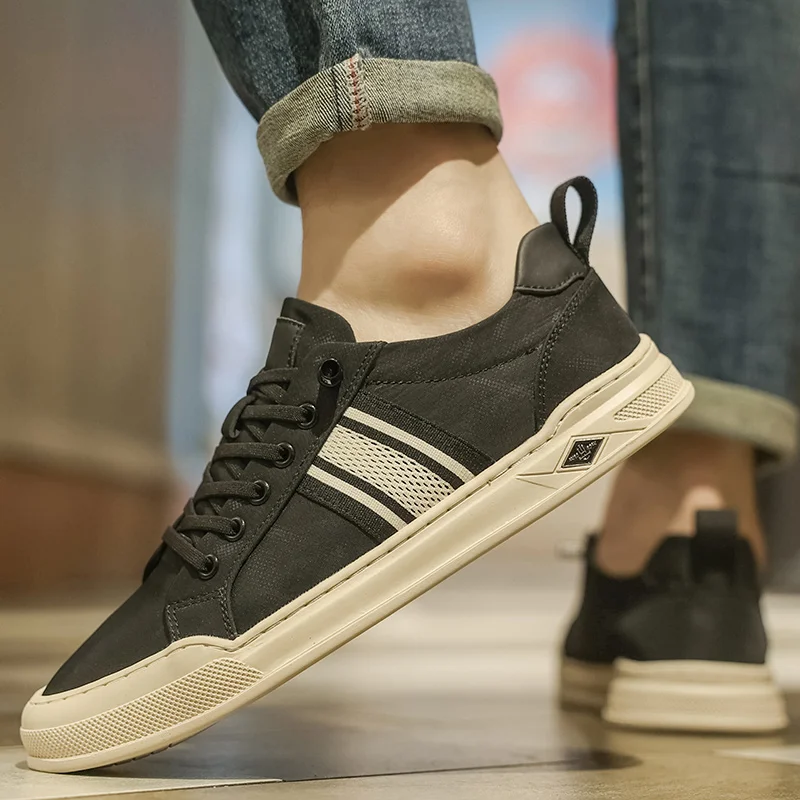 

Breathable Low-Top Casual Canvas Shoes Men's Summer Versatile Slip-On Soft Bottom Black Cloth Sporty Youth Trend round Toe
