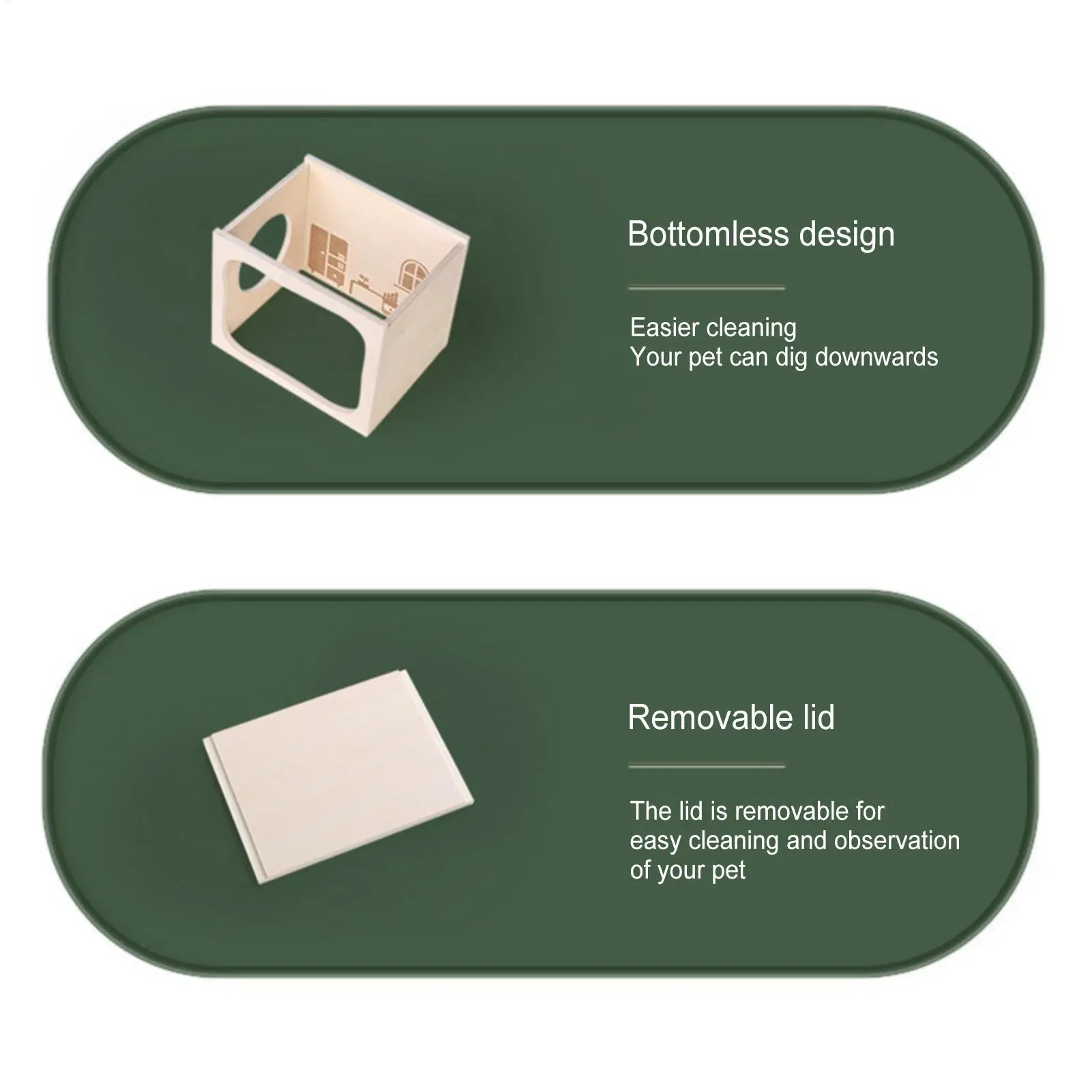 Holz-Hamsterkäfig mit aufklappbarem Dach, Holztunnel, Kleintierhäuser & -geheime für Klettern, Spielen und Erkunden, für Kaninchen und Chinchillas