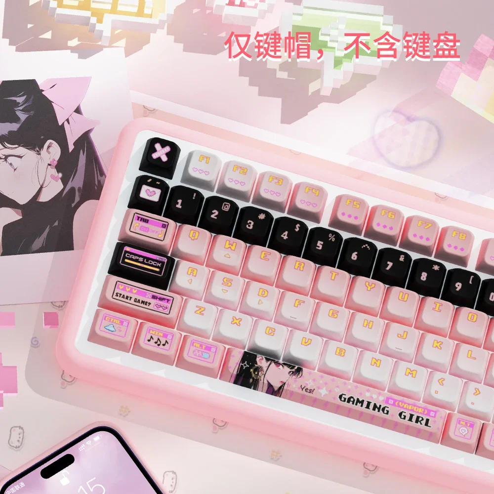 Neon high-value original theme personalized keycap MDA height cute PBT mechanical keyboard cap
