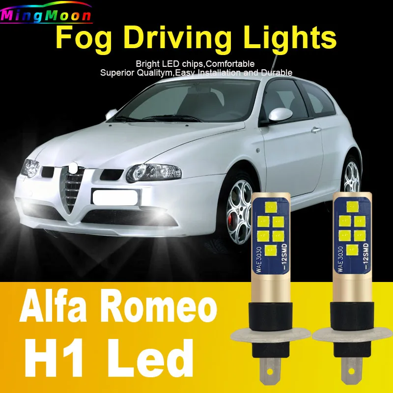 2x H1 Led Canbus Headlight Lights Car Bulb High Power Turbo Super Bright Diode Fog Lamp 12V 55W For Alfa Romeo Giulietta 147 146