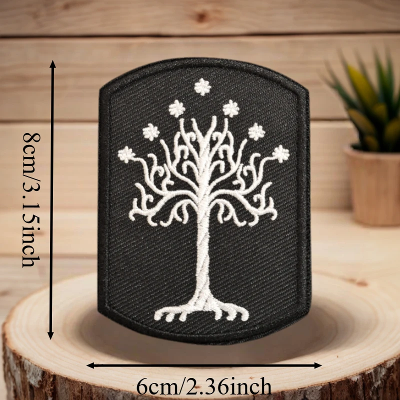 شجرة جوندور التطريز التصحيح التكتيكي الزخرفية هوك وحلقة شارة ظهره بقع للملابس ملصقات شارة المعنويات #3