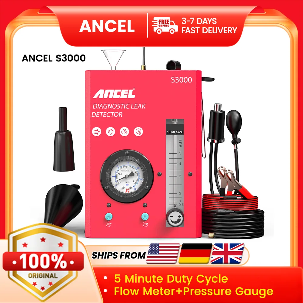 

ANCEL S3000 Car Smoke Leak Detector EVAP Smoke Machine Diagnostic Tool Car Fuel Pipe Leak Detector Tester Auto Vacuum Tester