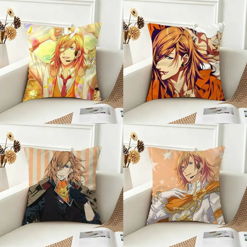 Uta no Prince Ren Jinguji  Double-sided Printed Square Decorative Cushion Cover for Sofa Living Room Home Decor