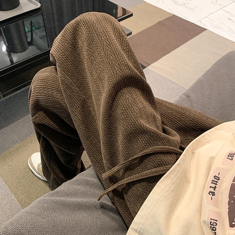 

Мужские утепленные прямые повседневные брюки Laid-ba Sle, модные свободные спортивные штаны BF для весны и осени