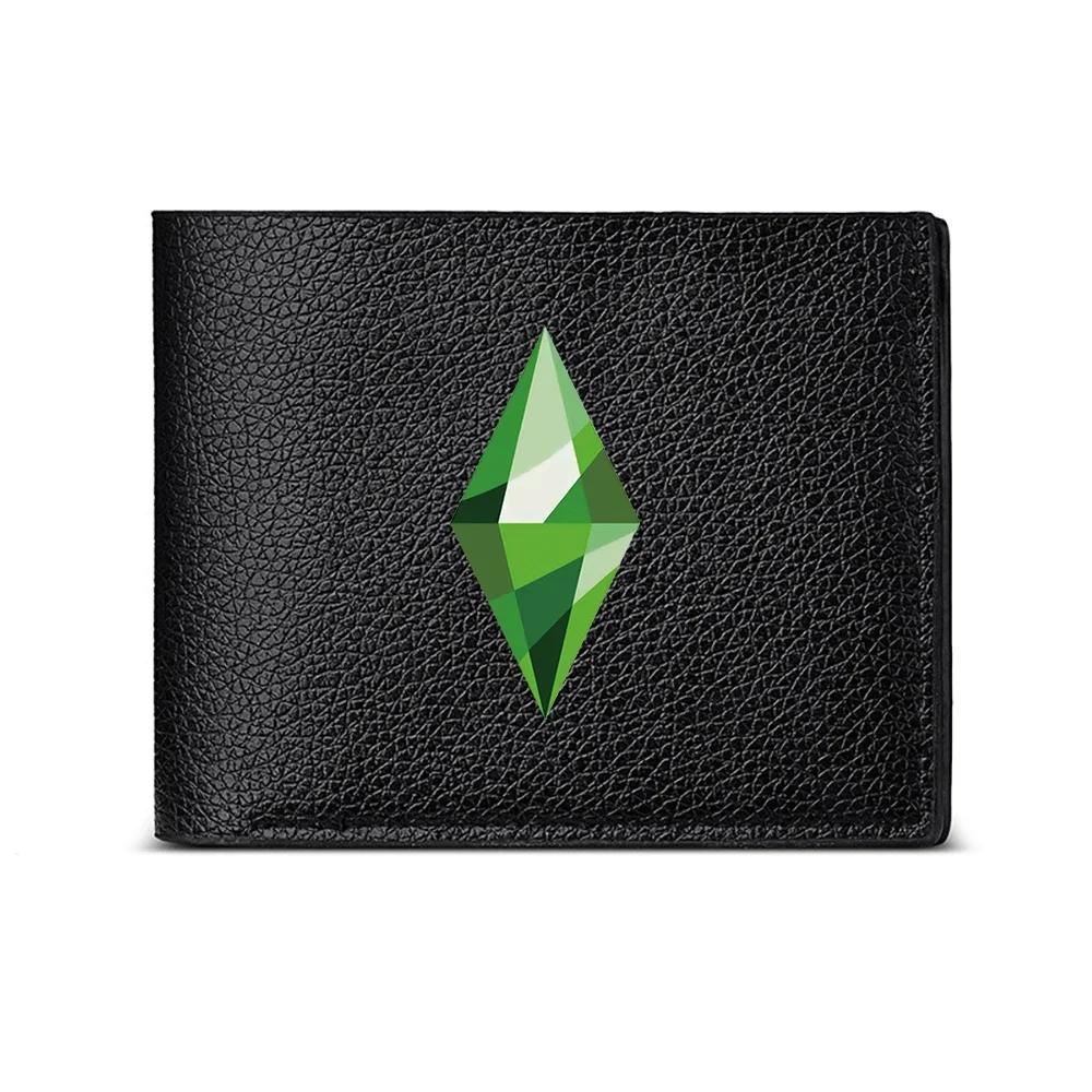 Green Gemstone Pattern Men's Wallet Card Holder Casual Business Fashion Design Stylish Print Accessory For Everyday Use
