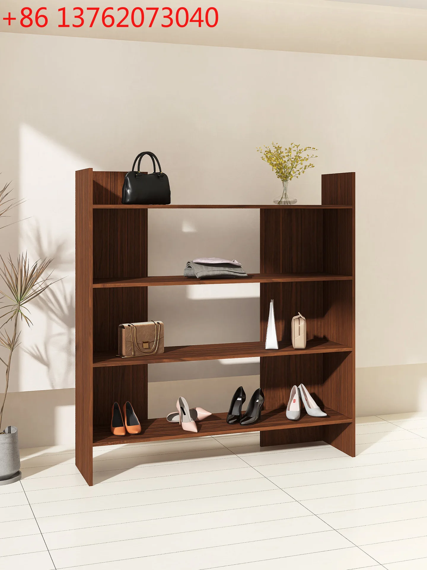 Side island cabinet display stand clothing store against the wall cloakroom shoe store display table side cabinet