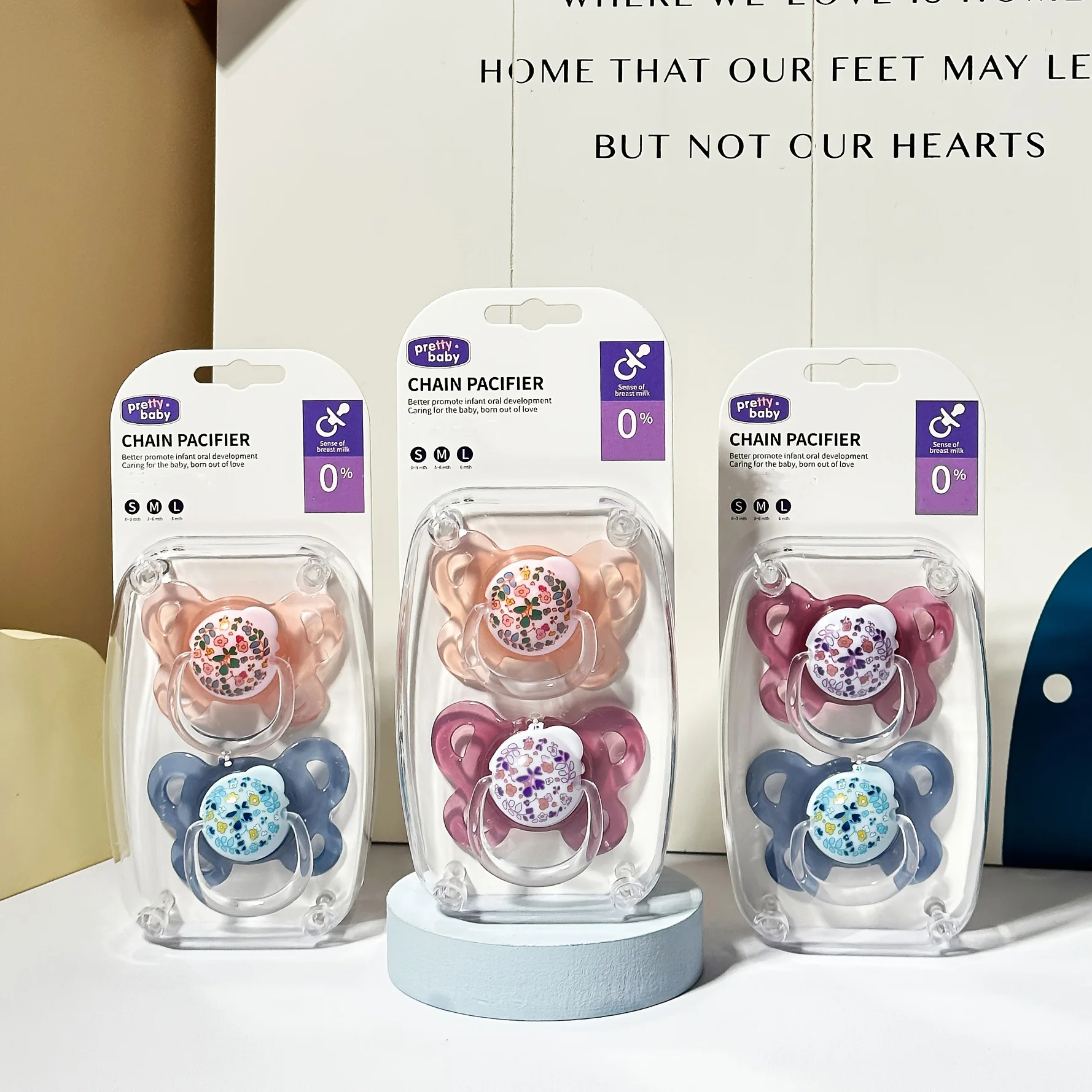 New 2pcs/4pcs Baby Pacifier with Cover, Flower-design Printed Soother with Thumb Nipple,Perfect Baby Shower Gift for Boy Girl
