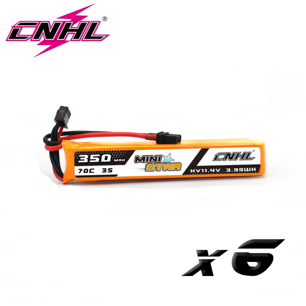 6PCS CNHL 3S 11.4V batteria Lipo 350mAh 70C minimar con spina XT30 per Mini Quadcopter RC FPV Drone elicottero aereo Hobby