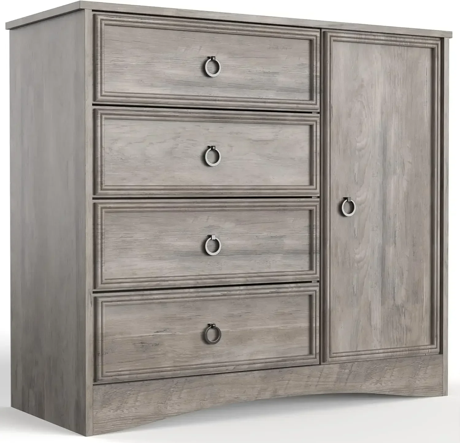 4 Drawer Dresser Adjustable Shelves, Tall Chest of Closet Organizers and Storage for Clothes - Easy Pulls