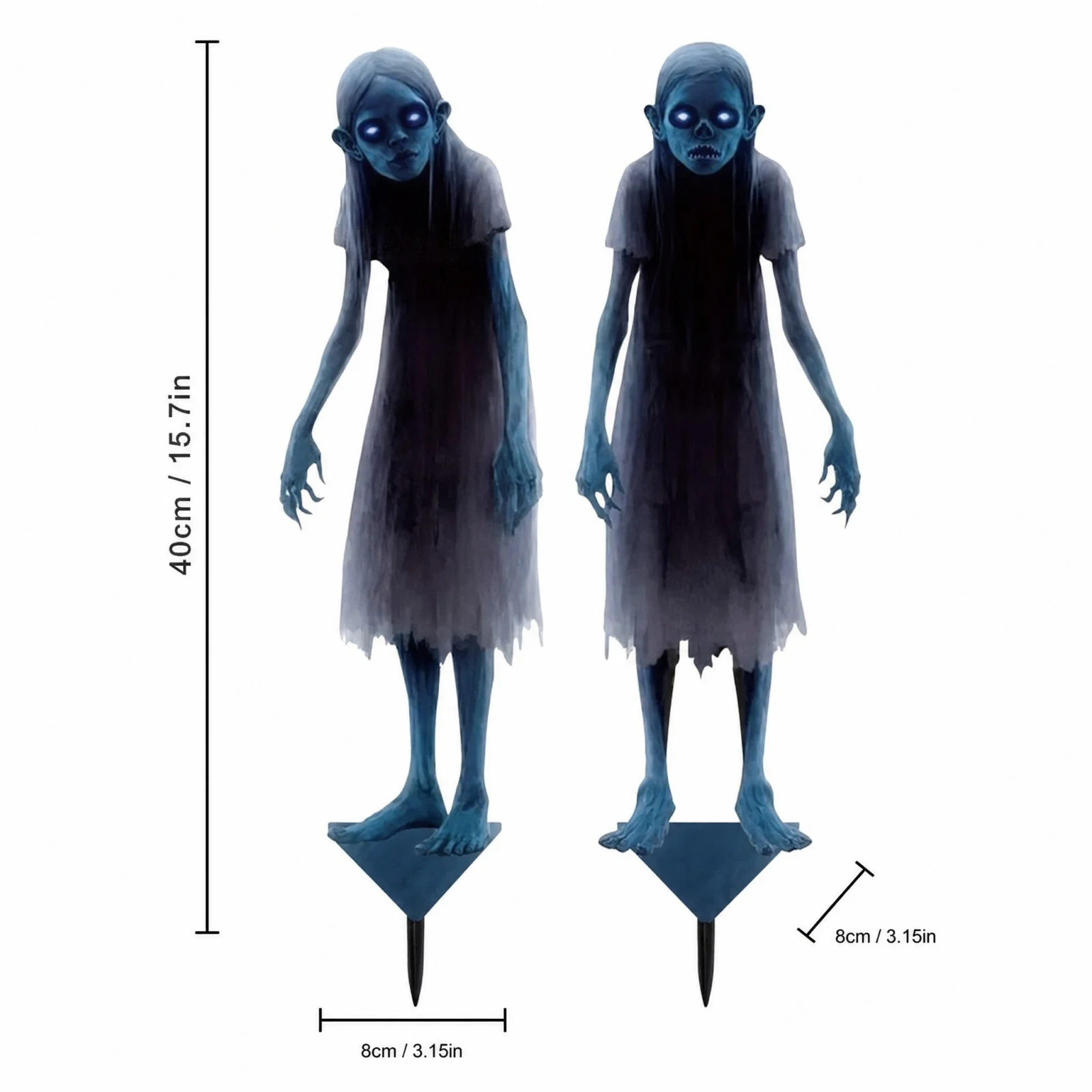 Scary Ghost Metal Garden Stake Halloween Horror Figure Yard Sign For Haunted House Holiday Party Outdoor Lawn Patio Decoration
