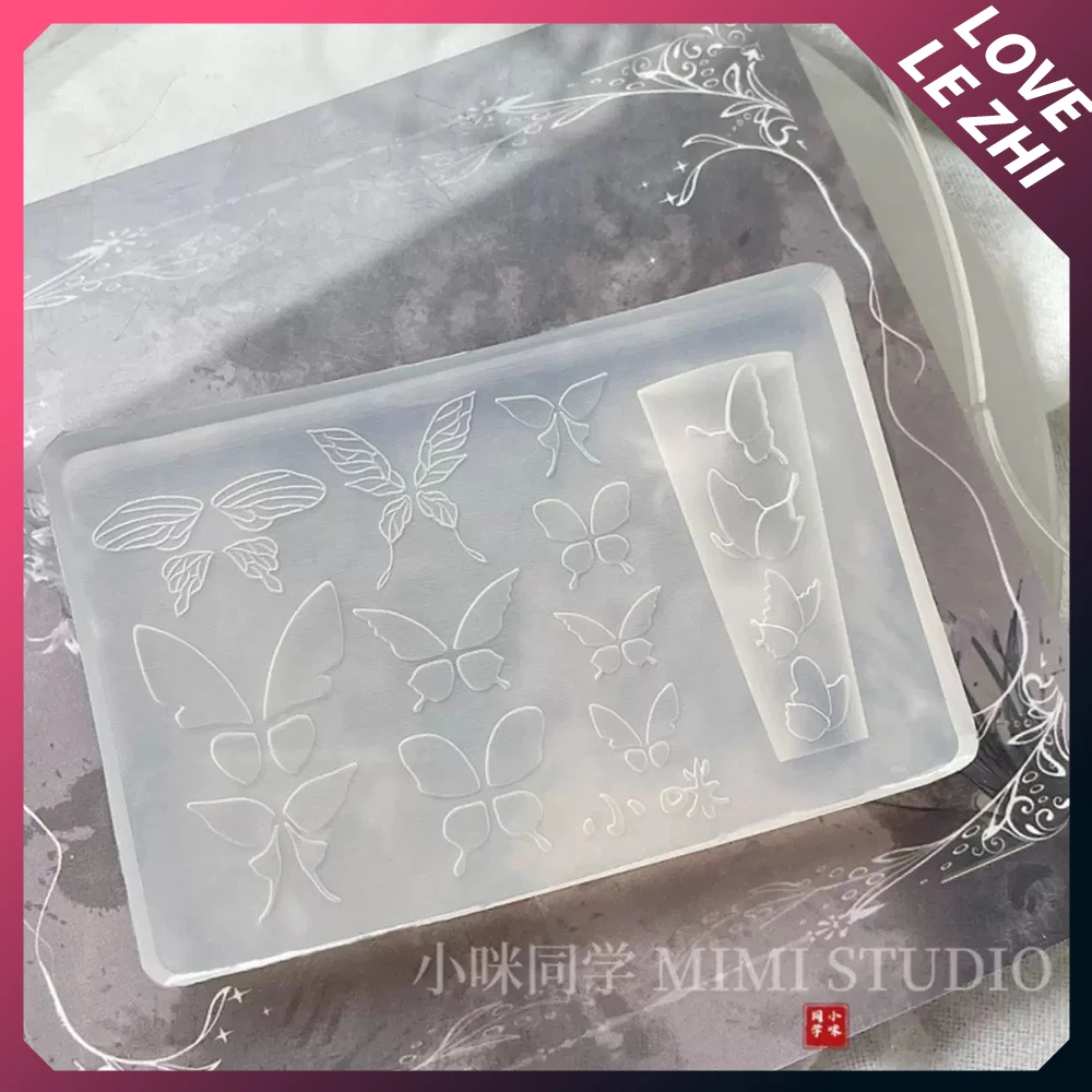 

Hand Made Pretty Butterflies 3D Carving Silicone Nail Mold National Style Manicure Finger Tool Diy Deco Accessories