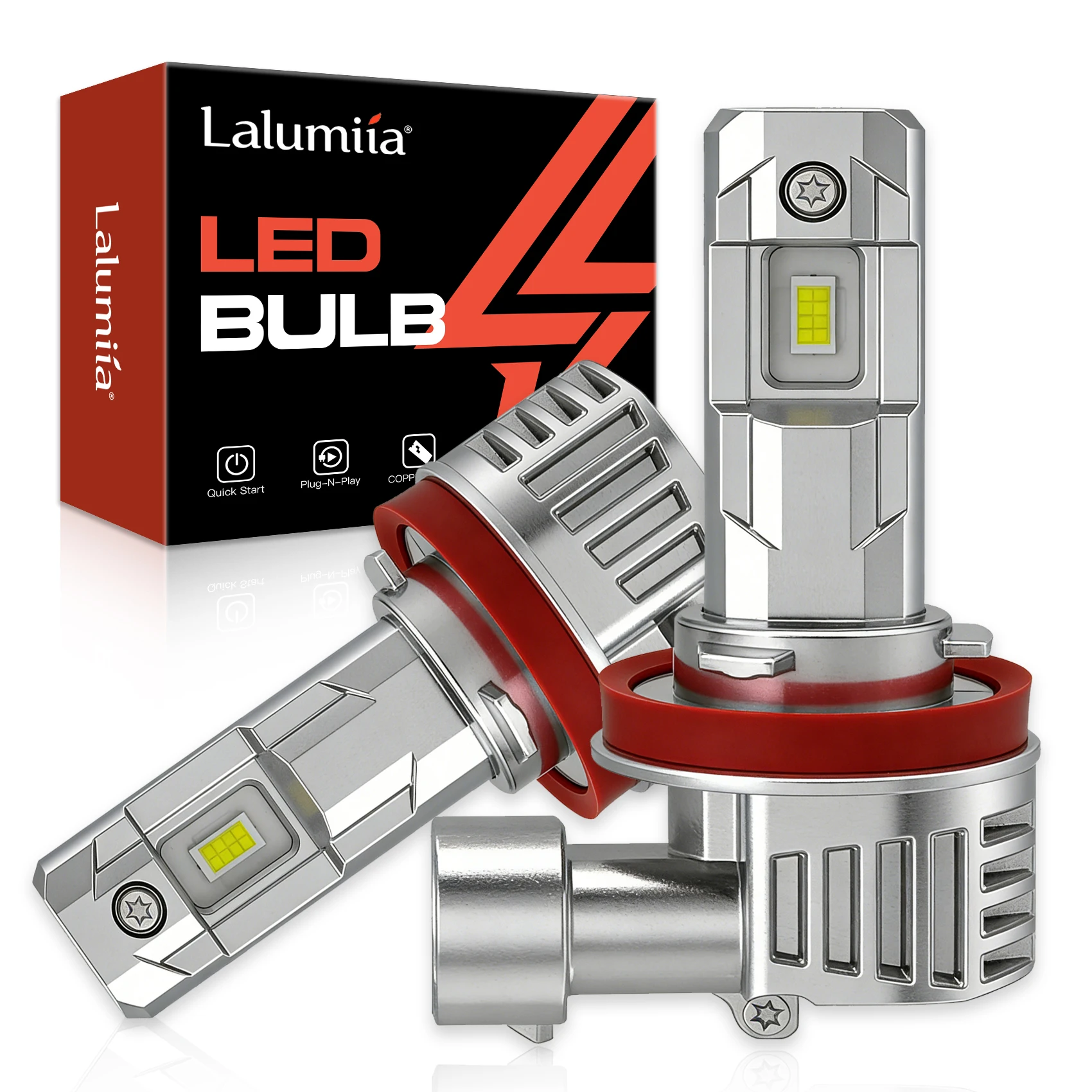 H7 LED Autolampen 16000Lm 60W, 6500K Koel Wit, Plug & Play Koplampen 1:1 Formaat, 12V Halogeen Vervangingsset, IP68 Waterdicht (2-pack)