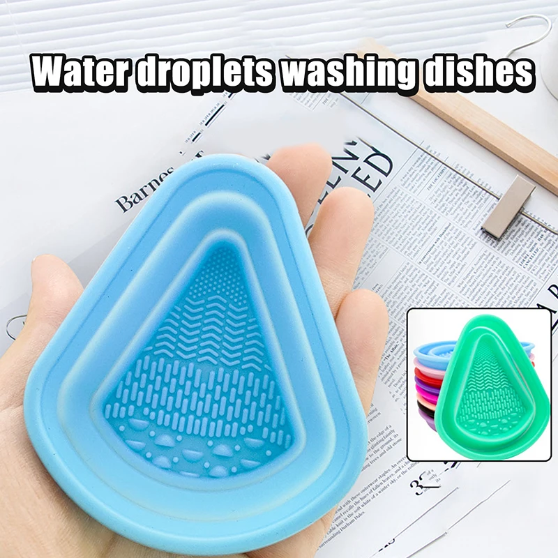 Siliconen make-upborstelreiniger Opvouwbare spons Bladerdeeg Reinigingskom Oogschaduwborstels Wassen Zachte mat Schoonheidstools Scrubber Box