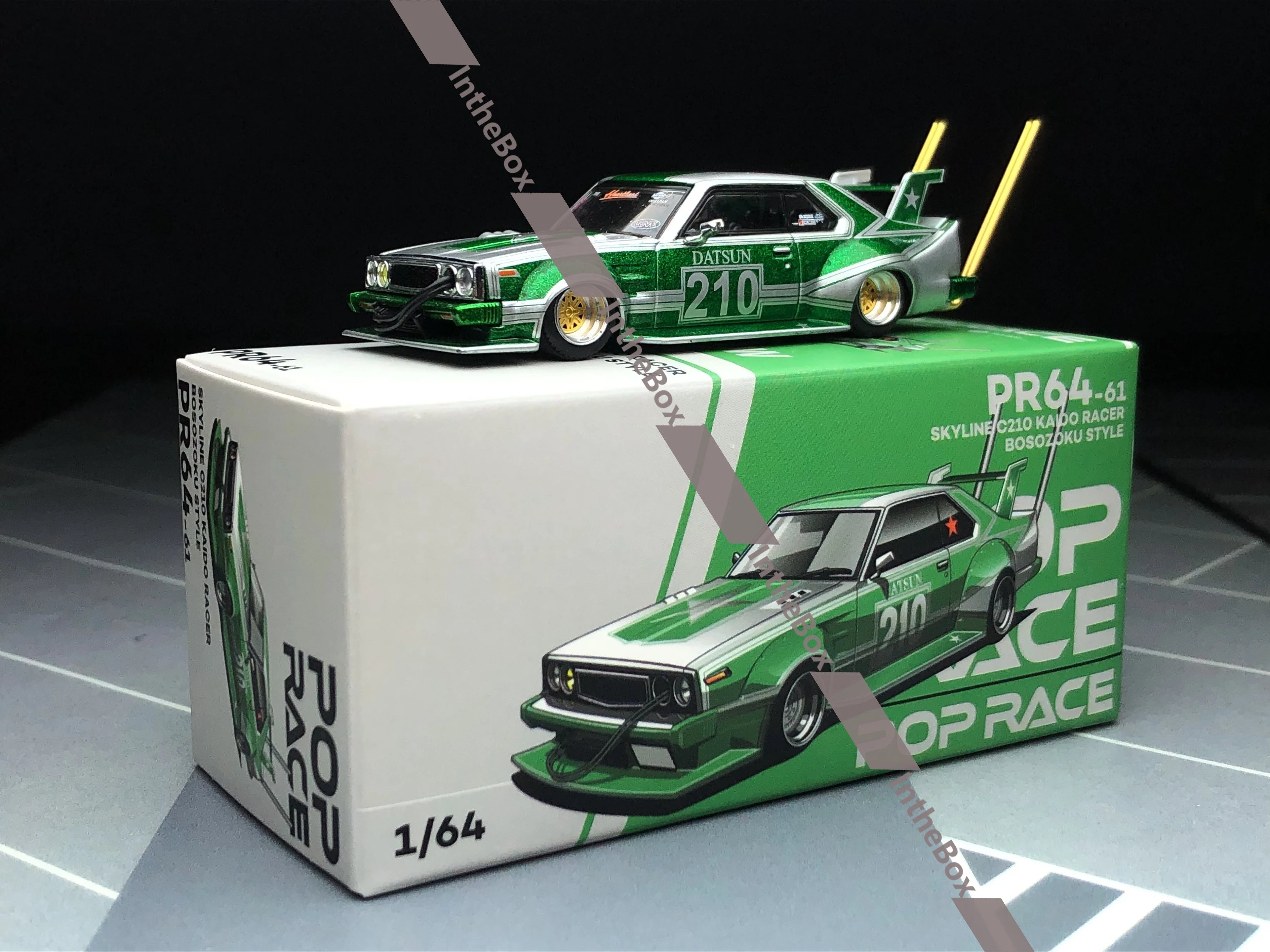 Poprace Pop race 1:64 Skyline C210 Kaido Racer Bosozoku Style Diecast Model Car Collection Limited Edition Hobby Toys