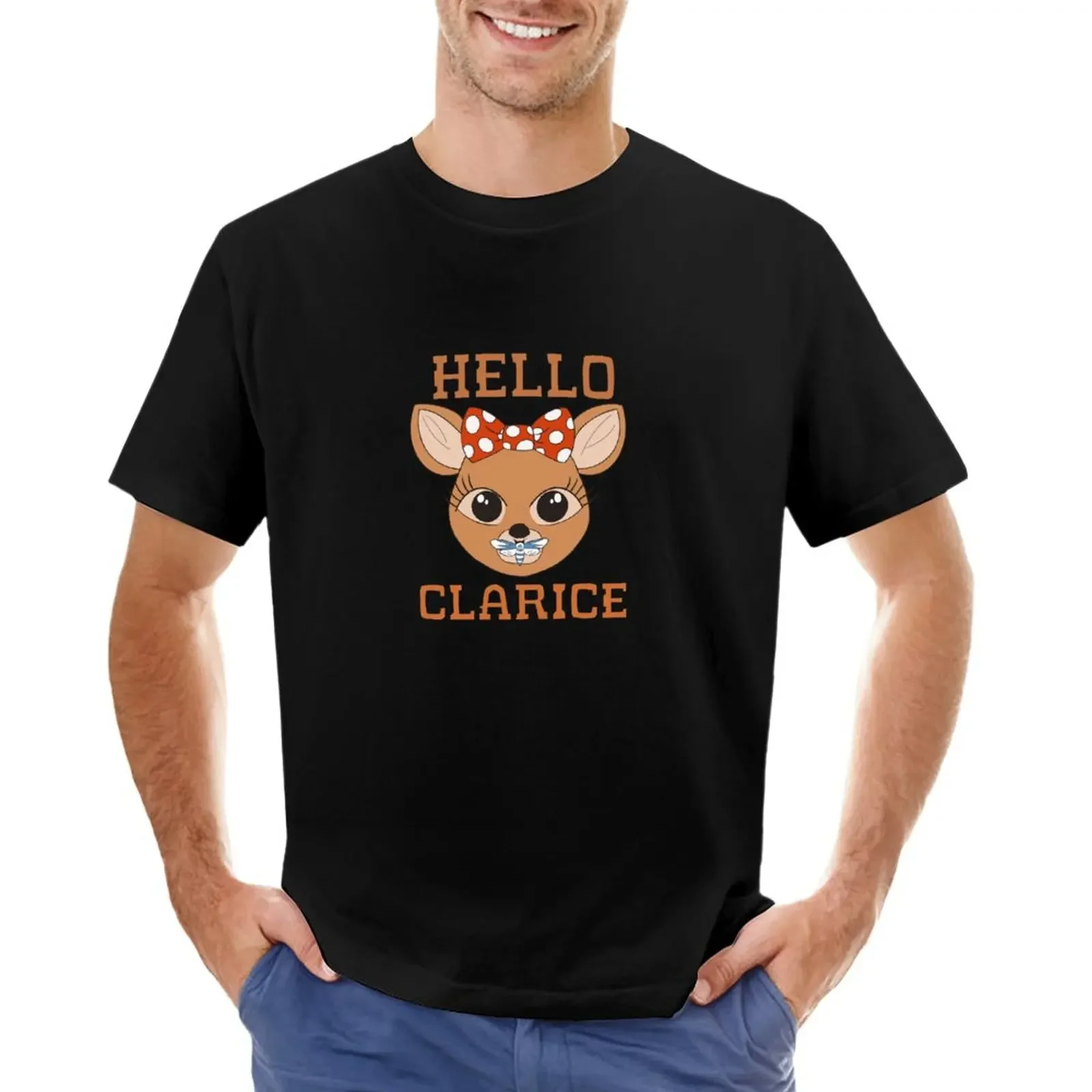 Hello Clarice T-Shirt oversized funnys boys animal print Short sleeve tee t shirts for men cotton