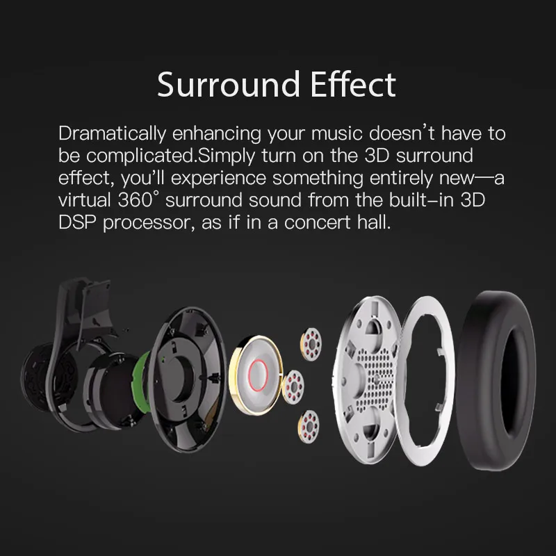 Bluedio U UFO Bluetooth Headphone PPS8 3D Surround Sound HD Wireless Headphone With Mic Over-ear Wired Earphone TWS Headsets view 3