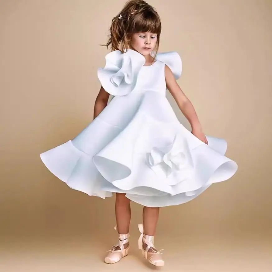 High-End Princess Vintage One-piece Wedding Party Graduation Children Kids Clothes For Girls Dresses A3805 Vestidos