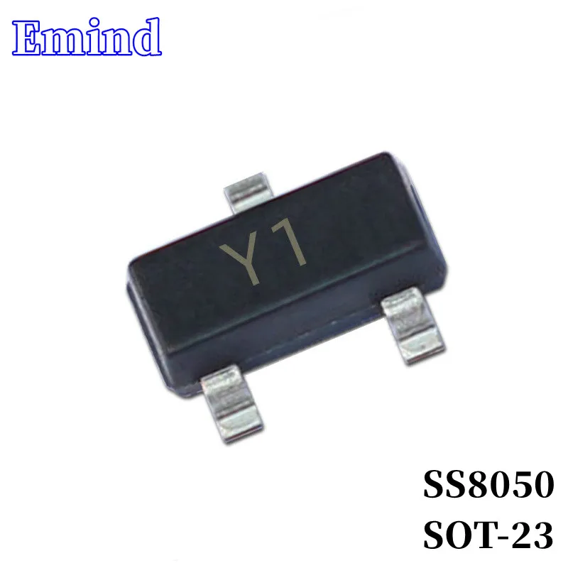 

500/1000/2000/3000Pcs SS8050 SMD Transistor SOT-23 Footprint Y1 Silkscreen NPN Type 40V/1.5A Bipolar Amplifier Transistor