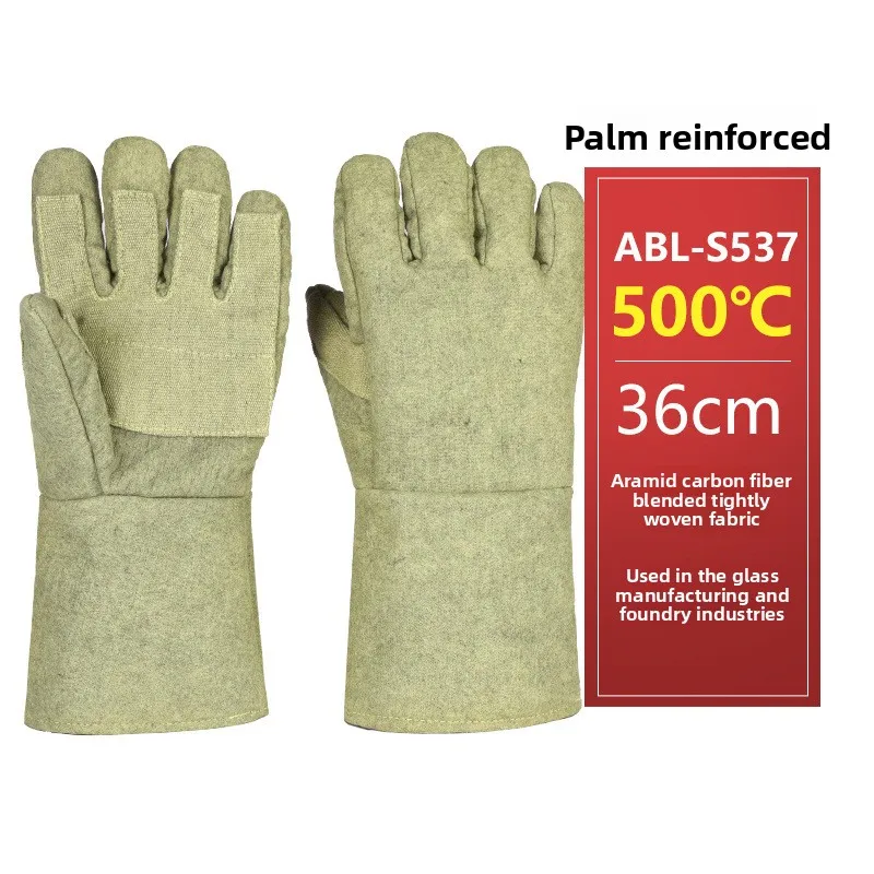 Heat-resistant oven baking factory gloves, high-temperature resistant, burn-proof, heat-insulating, can withstand up to 500°C