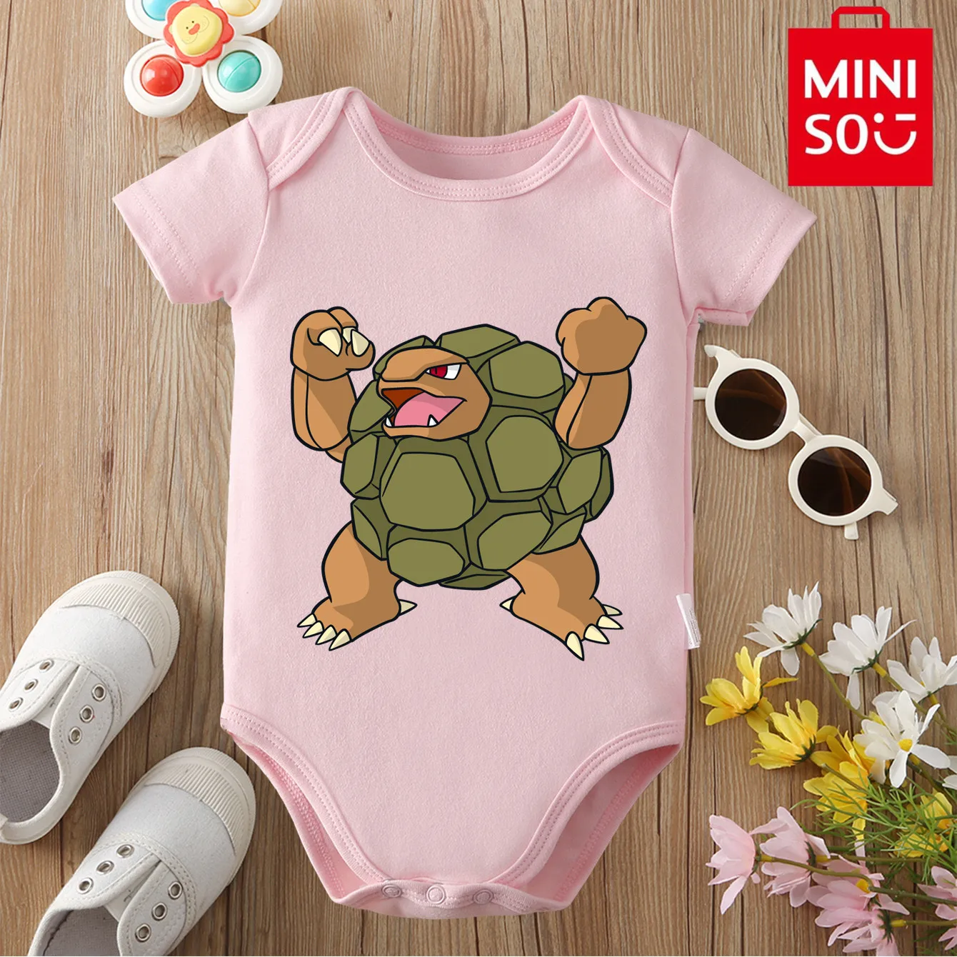 بدلة قطعة واحدة لطيفة على الطراز الياباني من MINISO Pocket Monster Swalot للأطفال من عمر 0 إلى 12 شهرًا لحديثي الولادة #2