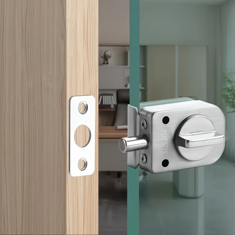 Locks Set Stainless Steel Latch For Glass Door Bathroom Balcony Toliet Door Frameless Lock Door Hardware