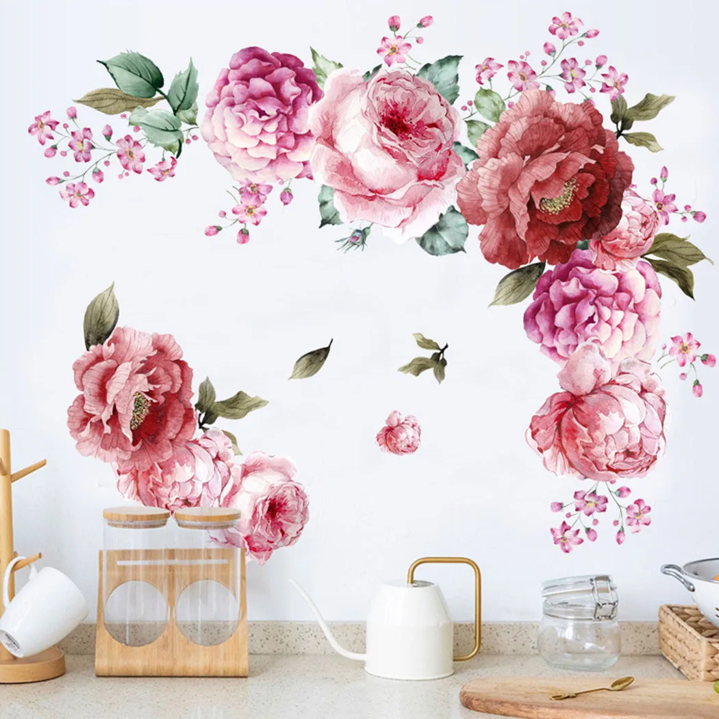 DIY Wall Sticker Living Room Mural Art Nursery Decals Flowers Home Background Home Decor High Quality Practical