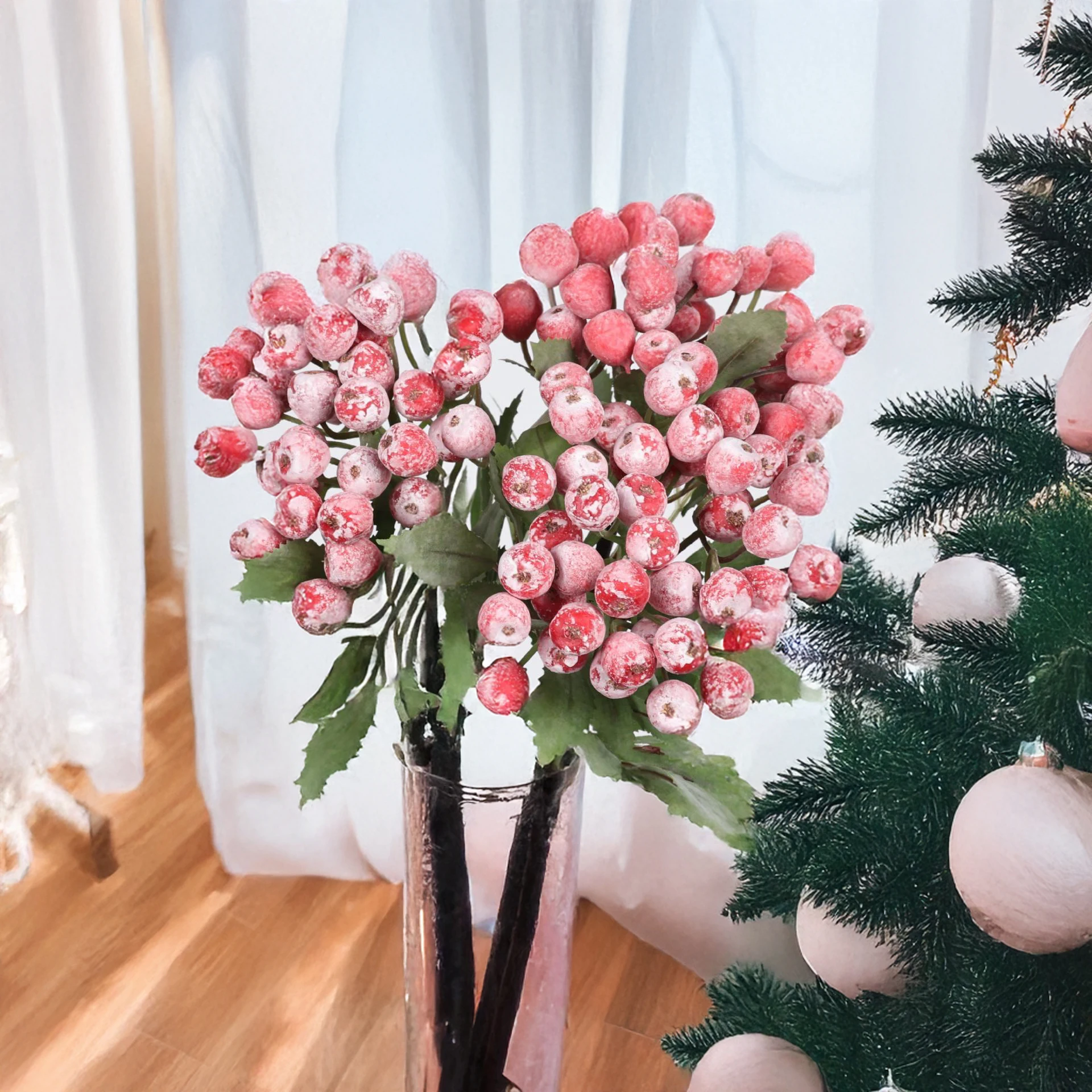 Rama de fruta de arándano Artificial de 14 pulgadas, bayas de imitación, tallos de plantas para Navidad, Año Nuevo, decoración del hogar, exhibición de fotografía