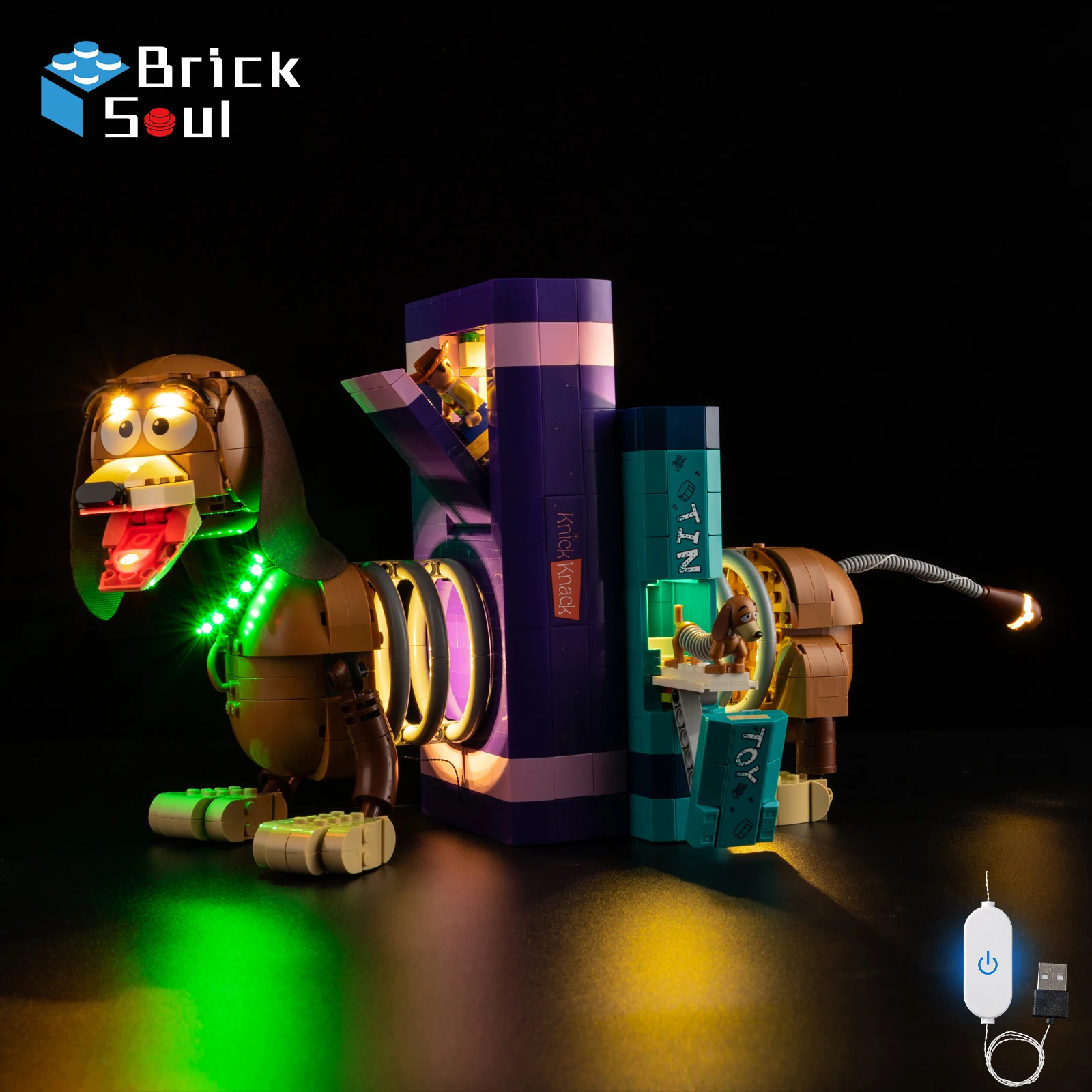 

BrickSoul Led Light Kit Suitable for Lego Toy Story Slinky Dog Bookends 43301 Model Not Included Building Blocks