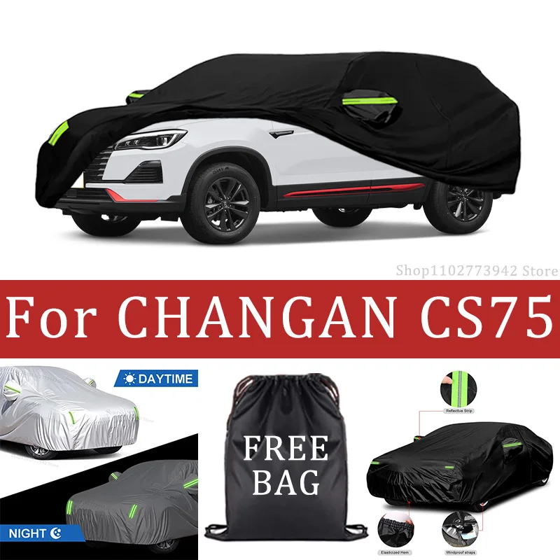 

For CHANGAN CS75 Car Cover Car Waterproof All Weather Automobiles Full Exterior Covers - Sun-proof Outdoor Anti scratch