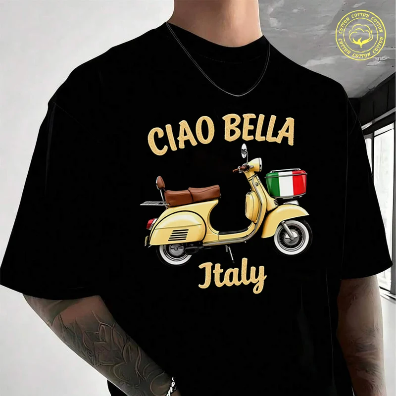 

Men's Moto T-Shirt Funny Creative Motorcycle Graphic Fashion Casual Street Style Suitable For Travel And Sports Tee