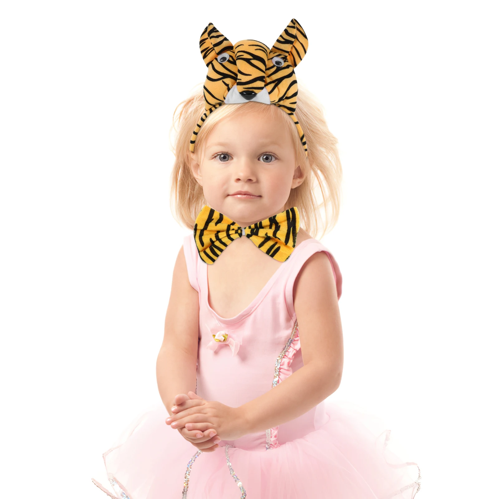

1Set Animal Headband Tiger Ears Costume Accessory for Adult Halloween Party Jungle Theme Stage Performance Cosplay Wearable Prop