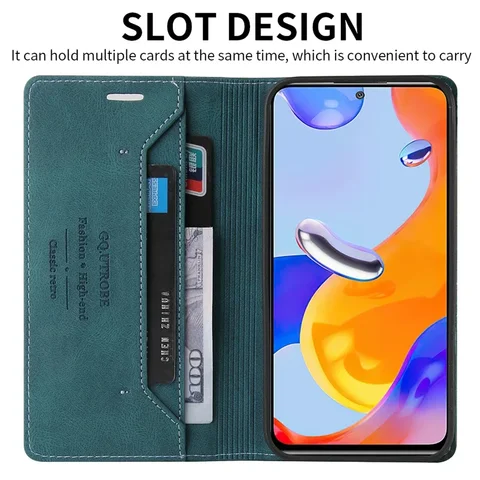 Кожаный чехол для Xiaomi Poco X7 Pro, Redmi Note 14, 15C с магнитной крышкой — изображение продукта