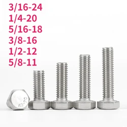 BSW 3/16-24 1/4-20 5/16-18 3/8-16 1/2-12 5/8-11 A2-70 304 Stainless Steel Outside Hex Head Bolt External Hexagon Head Screw
