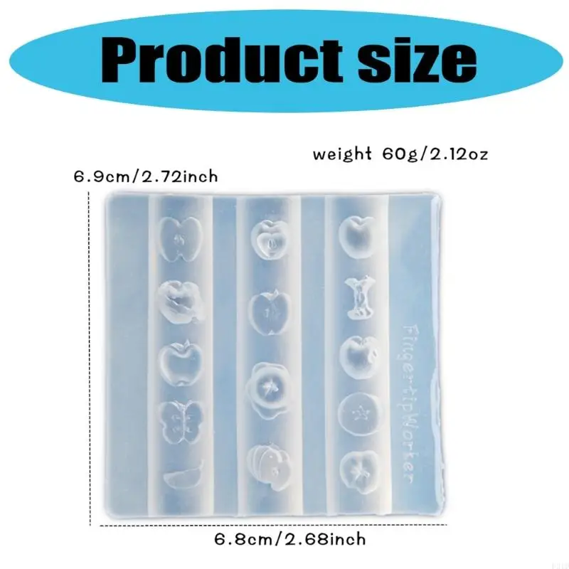 f2tdネイルアートシリコーンカールドリンゴチャームマニキュア型マニキュア型マニュアリストのための装飾