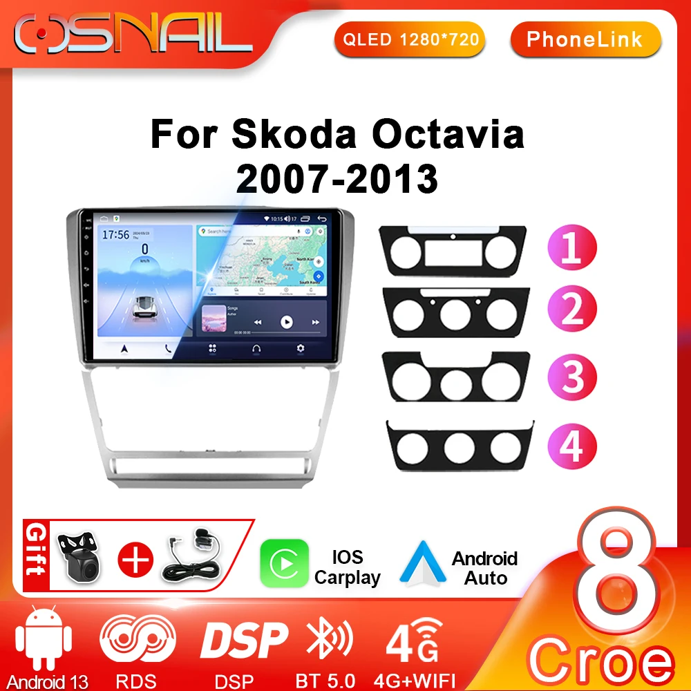 

Car Stereo Radio For Skoda Octavia 2 A5 2007 - 2013 Multimedia Video Player 4G Wireless Carplay Navigation GPS Android Autoradio