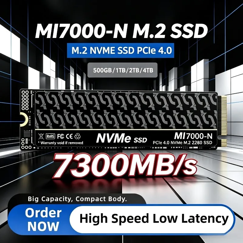 MI7000-N M.2 SSD Hard Disk up to 7300MB/s NVMe PCIe 4.0 500GB 1TB 2TB 4TB Internal Solid State Drive For Laptop Desktop PC