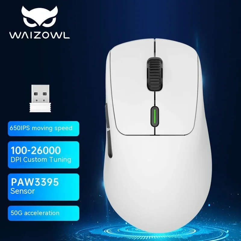 

Bg Gaming Waizowl OGM Pro Wireless Gaming Mouse Paw 3395 2.4G Wired Ergonomic Lightweight Mouse For Esports Birthday Gift