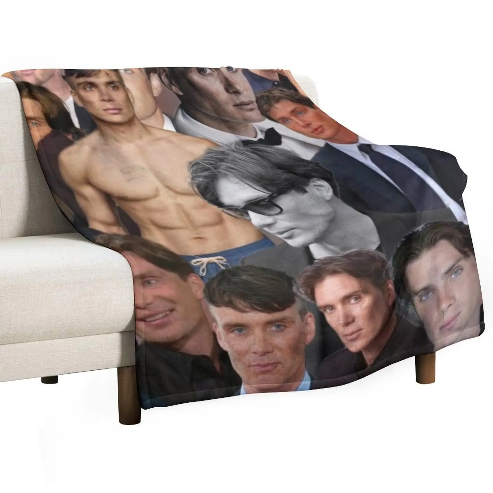 

Cillian Murphy photo collage Throw Blanket Softest funny gift Designers Blankets