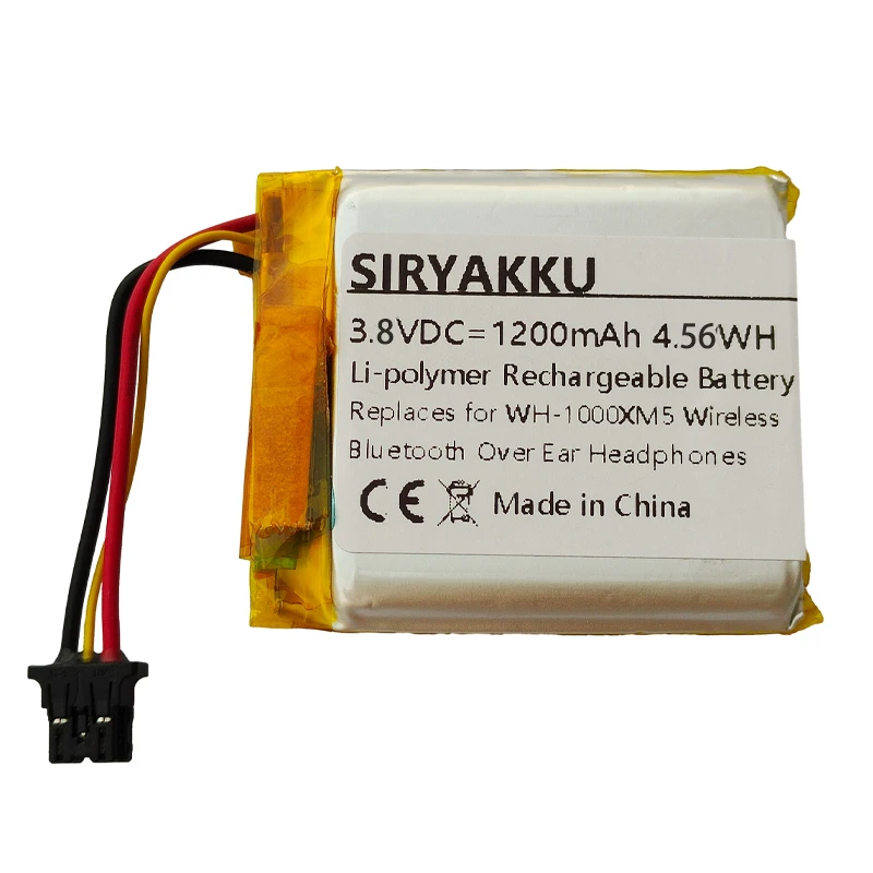 DC 3.8V 1600mah Lithium Battery Replacement for Sony WH-1000XM5 Bluetooth Wireless Noise canceling Stereo Headset 723741