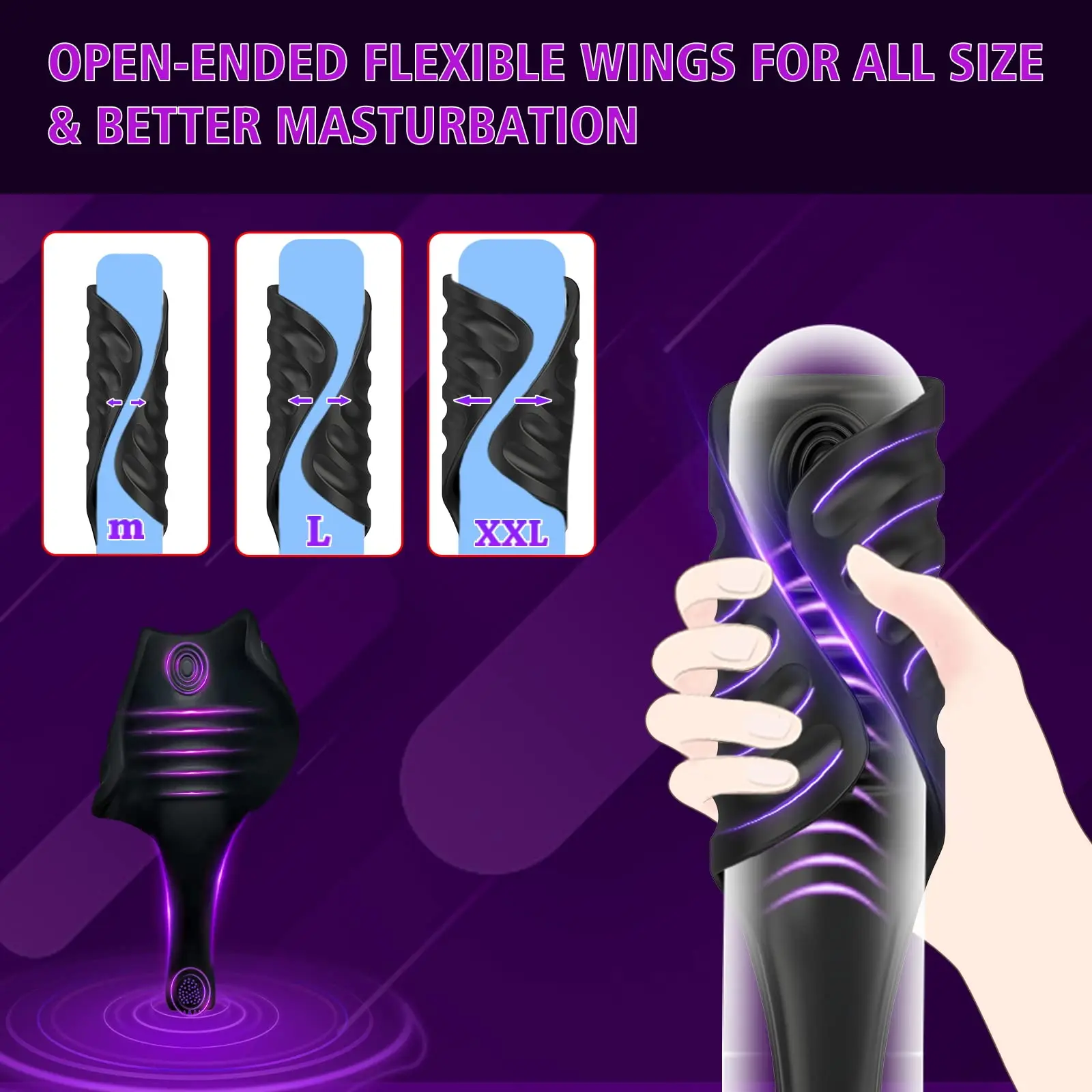 Adjustable Vibrating Male Masturbator Penis Trainer Massager Glans Stimulator Cock Tapping Vibrators Sex Toys for Men Pleasure