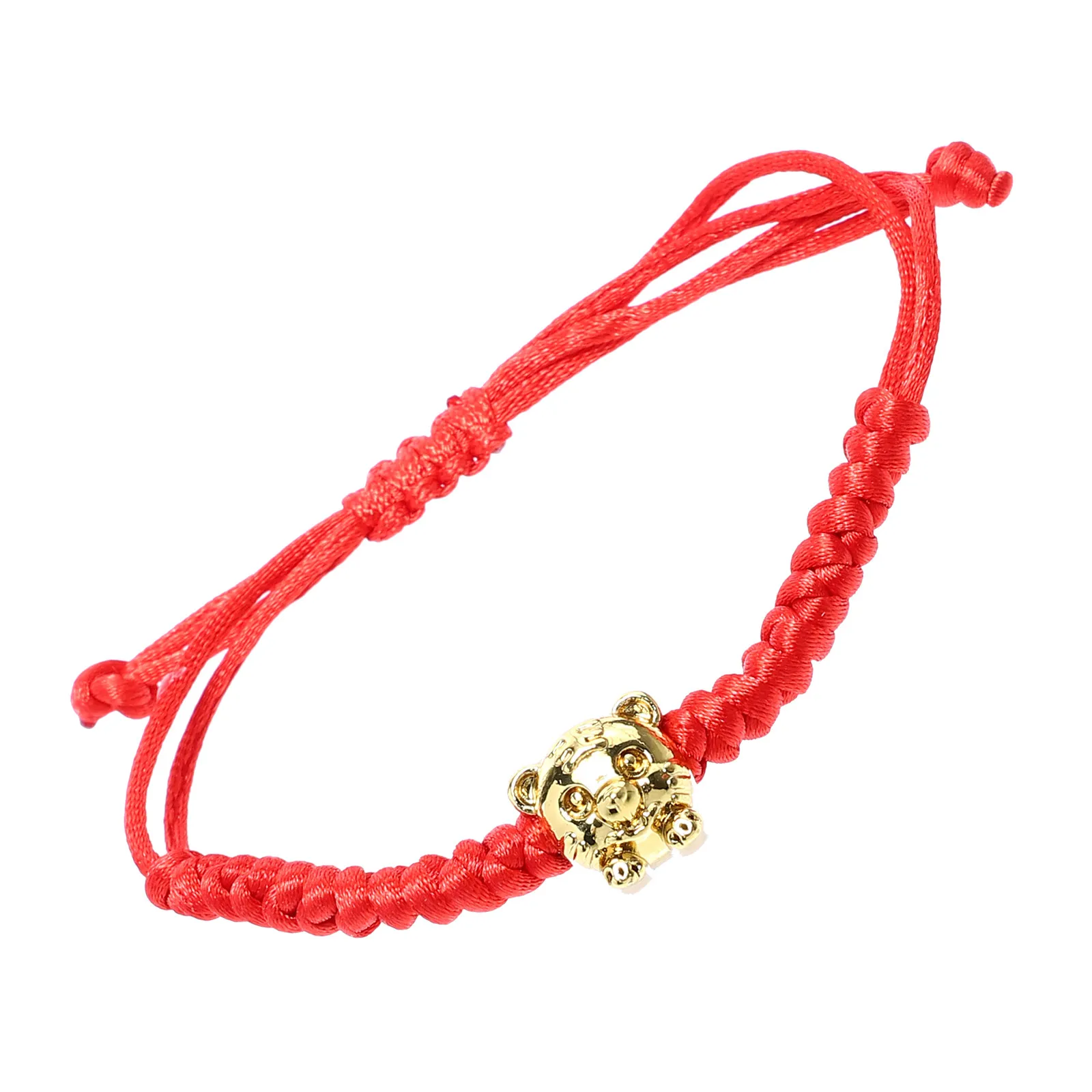 Red Cord Tiger Year Bracelet – Stretchable Knot Amulet Bangle for Luck & Confidence