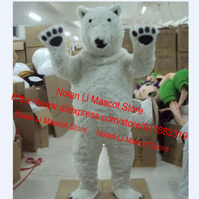 High Quality EVA Material Helmet Polar Bear Mascot Costumes Walking Cartoon Apparel Birthday Party Advertisement Halloween 056