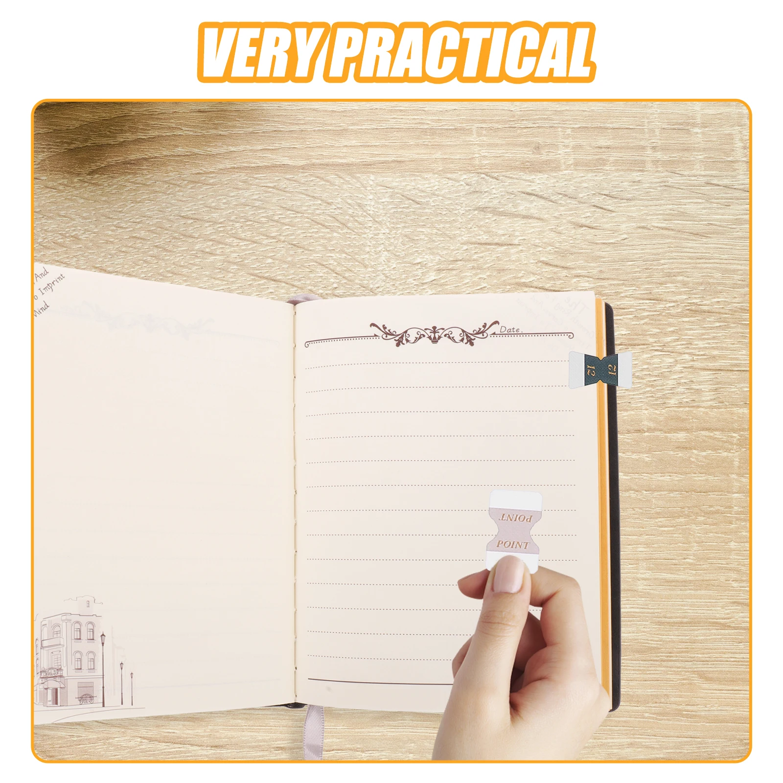 

6 Sheets Sticky Page Markers Book Index Vintage Note Labels School Office Home Use Adhesive Divider Tabs Safe Long