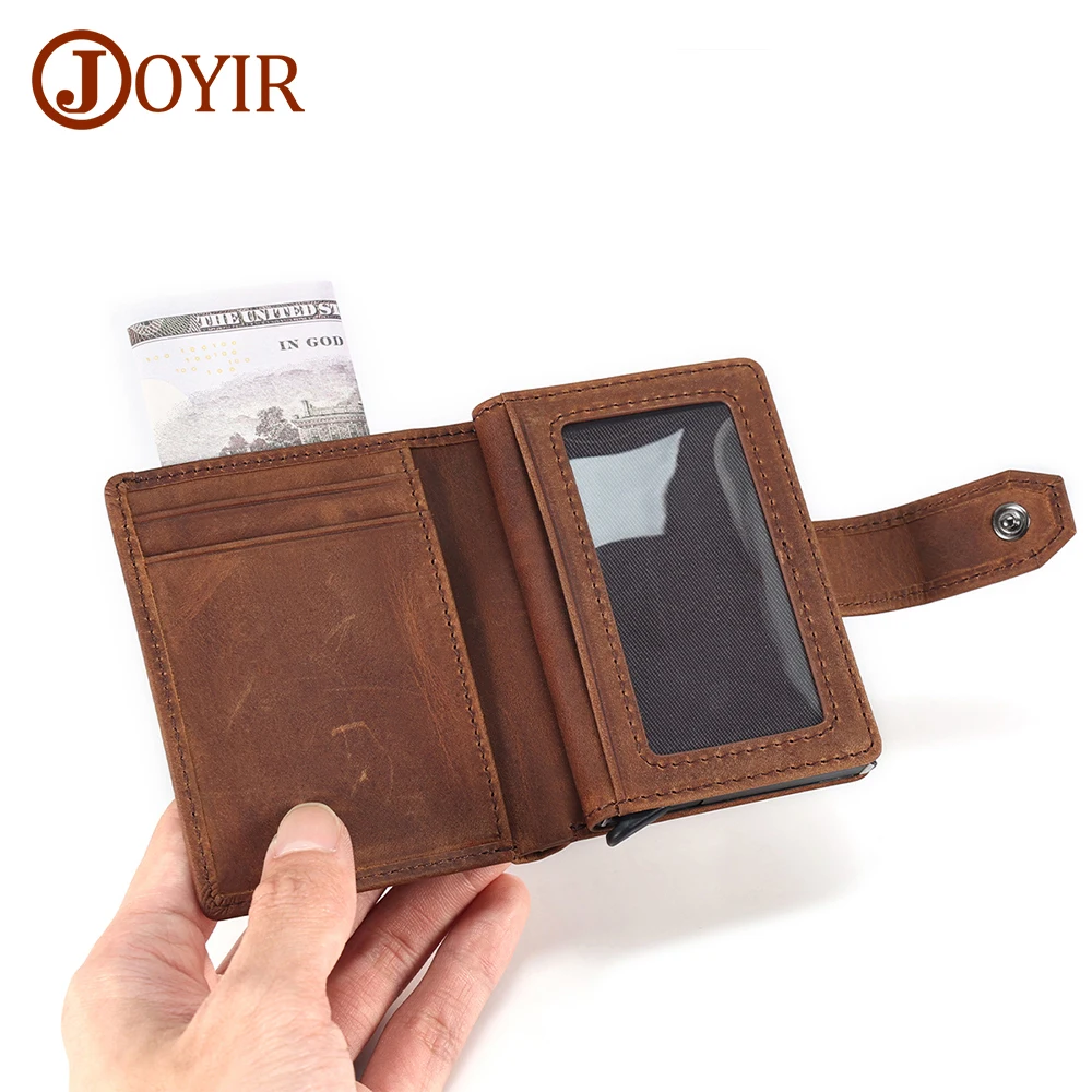 

JOYIR Men Genuine Leather Purse for Male Business RFID Short Wallets Casual Mini Storage Purses Retro Money Credit Card Holder